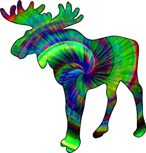 WickedGoodz Tie Dye Moose Refrigerator Bumper Magnet - Perfect Maine Alaska Moose Gift