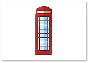 London Phone Booth. Red Cabin, English Telephone Street Box Illustration Classic Fridge Magnet