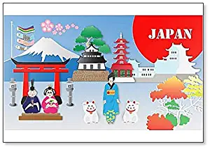 Japan Travel Illustration Classic Fridge Magnet
