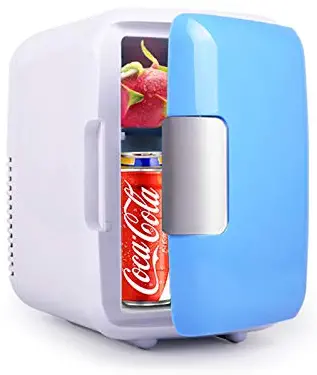 Mini Fridge, Car Refrigerator 2 In 1 Cooler and Warmer, Portable AC/DC Powered Thermoelectric System Cooler and Warmer 4 Liter/6 Can For Cars,Homes,Offices,and Dorms