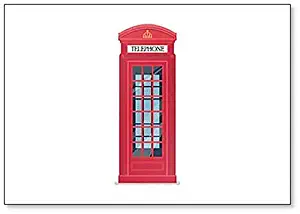 London Red Telephone Booth Minimalistic Illustration Fridge Magnet