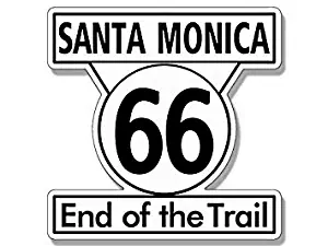 GHaynes Distributing Magnet Santa Monica END of The Trail Route 66 Sign Shaped Magnet- Highway sm 4 x 4 inch