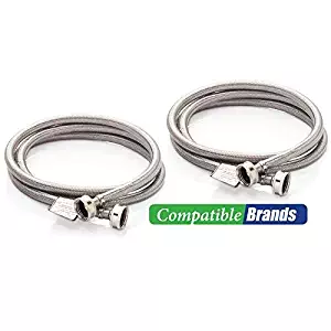 Washing Machine Hoses Burst Proof 6 Ft Stainless Steel Braided - 2 Pack