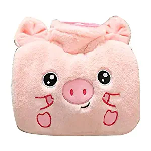 Lonson Hot Water Bottle with Cute Plush Cartoon Cover Classic Rubber Hand Warmer (Pig)