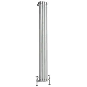 Hudson Reed - Regent - Stunning Traditional White 3-Column Vertical Cast-Iron Style Radiator - 70.75" x 11.5"
