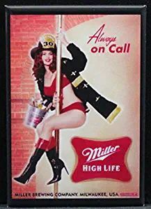 Fire House Pinup Girl Refrigerator Magnet.