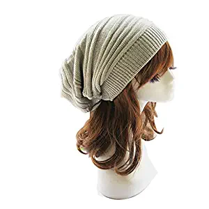 Slouchy Baggy Knit Beanie Hat,Crytech Unisex Autumn and Winter Warm Stretchy Oversized Knitted Skull Ski Cap Fashion Casual Beanie Beret Hat Classic Artist Hat Painter Cap for Women Men