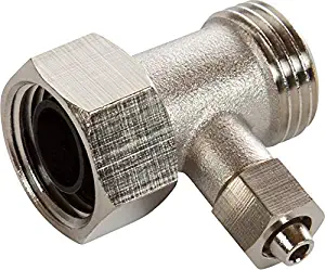Luxe Bidet 1/2" x 1/2" x 8mm Metal T-adapter with Rubber Washer and Metal Nut