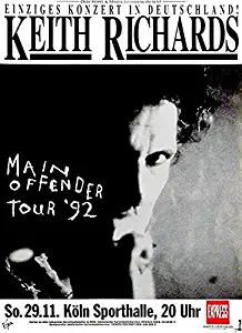 Keith Richards - Main Offender Tour - Germany - 1992 - Concert Poster Magnet