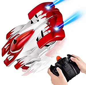 Rainbrace Remote Control Car, Gravity Defying RC Cars for Kids Wall Climbing High Speed RC Cars Rechargeable with 360 Degree Rotation Toy Cars Gifts - Red