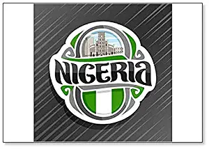 Nigeria, Cathedral Church of Christ in Lagos with Nigerian Flag Classic Fridge Magnet