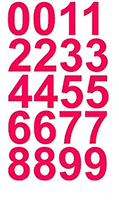 1" Inch Premium Mailbox Number Vinyl Decal Sticker Sheet (Hot Pink) | Waterproof and Fade-Resistant | Easy to Install Adhesive Vinyl Digits | Home, Apartment, Condo or Business by CustomDecal US