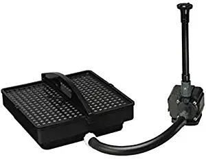 Pondmaster DNR02217 02217 700 GPH Pond Pump with Filter and Fountain Set, Black