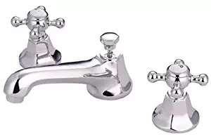 Kingston Brass KS4461BX Metropolitan Widespread Lavatory Faucet with Metal Cross Handle, Polished Chrome