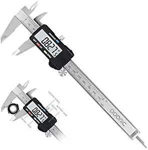 Digital Caliper, Adoric Electronic Digital Caliper Stainless Steel Body with Large LCD Screen | 0-6 Inches | Inch/Fractions/Millimeter Conversion