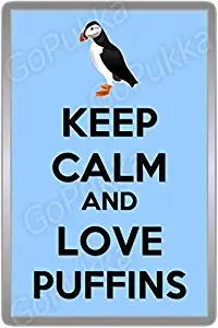 Keep Calm And Love Puffins – Fridge Magnet (Large: 90x60mm)