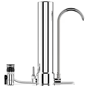 Nrpfell Water Filter Desktop Stainless Steel Water Purifier Faucet Healthy Ceramic Cartridge Kitchen Water Tap Filter