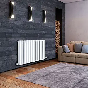 Hudson Reed - Revive Horizontal Radiator With Chrome Valves & Fixing Pack Included In White - 25" x 33"
