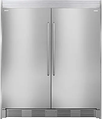 Electrolux 64" side by side refrigerator EI32AR80QS & freezer EI32AF80QS with trim kit TRIMKITSS2 in stainless steel