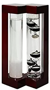 Ambient Weather AW-YG737S-RD Admiral Fitzroy Storm Glass and Galileo Thermometer