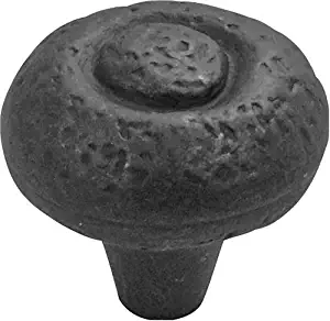 Hickory Hardware P3003-BI 1-1/2-Inch Refined Rustic Knob, Black Iron