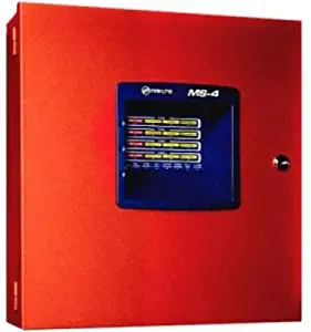 FIRE-LITE ALARMS MS-4 FIRE PANEL, 4 ZONE, 24V CLASS B, 2 CLASS B NAC