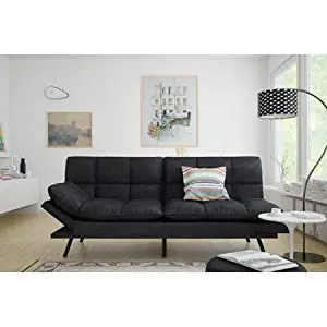 Mainstay.. Memory Foam Futon, Black Suede, Fabric, Wood, Metal + Free Clean Fabric Cloth (Black Suede)