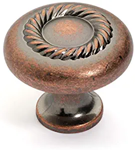 Dynasty Hardware K-5104-AC-10PK Rope Cabinet Hardware Knob, Antique Copper, 10-Pack