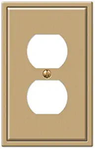 Amerelle Modern Single Duplex Steel Wallplate in Brushed Bronze