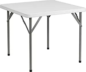 Flash Furniture 34'' Square Granite White Plastic Folding Table