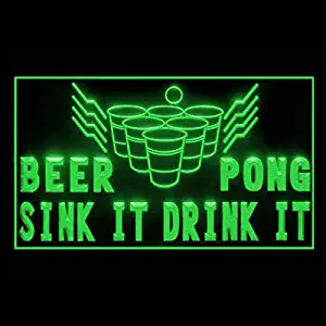 170207 Beer Pong Fun Game Cup Party College Bounce Display LED Light Sign