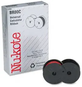 Nu-Kote BR80C Ribbon RIBN,CALC,NYL,BK/RD (Pack of2)