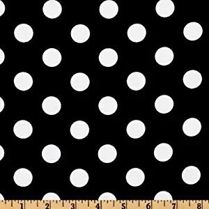 54'' Wide Polka Dot Poly Cotton Fabric By The Yard / Black & White