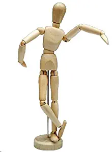 HSOMiD 12'' Artists Wooden Manikin Jointed Mannequin Perfect for Home Decoration/Drawing The Human Figure (A)