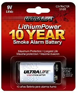 Ultralife U9VLJPXC Lithium Battery, 9V, For Smoke/CO Detector - 1 Piece Retail Card