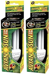 (2 Pack) Zoo Med AS‑C5 Avian Sun 5.0 Compact Florescent Bulb, 26-Watt