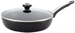 Farberware Dishwasher Safe High Performance Nonstick 12-Inch Covered Deep Skillet, Black