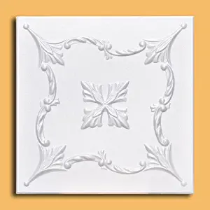 50pc Case of Saratov White Decorative Foam Ceiling Tiles (50cm x 50cm Each)