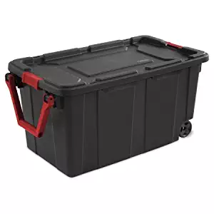 Sterilite 40 Gal./151 L Wheeled Industrial Tote, Black - 2 Pack