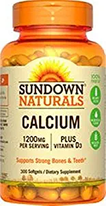 Sundown Naturals Calcium plus Vitamin D3 1200 mg per serving D3 600 Rapid Release Liquid Softgels Made in USA
