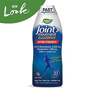 Nature's Way Extra Strength Joint Movement Glucosamine Natural Berry Flavor 33.8 fl oz ea (2-Pack)