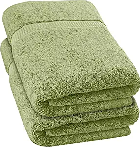 Utopia Towels - Luxurious Jumbo Bath Sheet (35 x 70 Inches, Sage Green) - 600 GSM 100% Ring Spun Cotton Highly Absorbent and Quick Dry Extra Large Bath Towel - Super Soft Hotel Quality Towel (2-Pack)