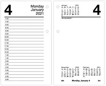 2021 Daily Desk Calendar Refill by AT-A-GLANCE, 3-1/2" x 6", Loose-Leaf (E7175021)