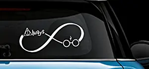 Always Harry Potter Infinity Decal Vinyl Sticker|Cars Trucks Vans Walls Laptop| WHITE |7.5 x 3 in|CCI610