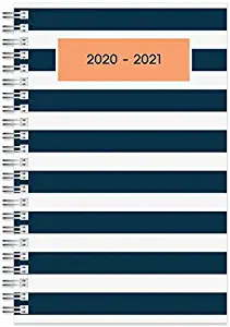 Office Depot Weekly/Monthly Academic Planner, 5" x 8", Cantaloupe/Navy, July 2020 to June 2021, ODUS1933-023