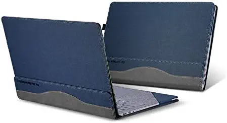 Honeymoon Case for Surface Laptop 3rd Gen 2019/2nd Gen 2018/1st Gen 2017 13.5 Inch Cover,PU Leather Folio Stand Protective Hard Shell Case Cover Compatible with New Surface Laptop 3/2/1 13",Blue