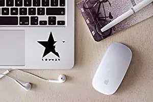 EricauBird Decal-Sticker David Bowie Decal, David Bowie Black Star, MacBook Decal, Laptop Decal, Laptop Sticker, Mac iPad Decal Personalied Present Easy to Apply Wall Art