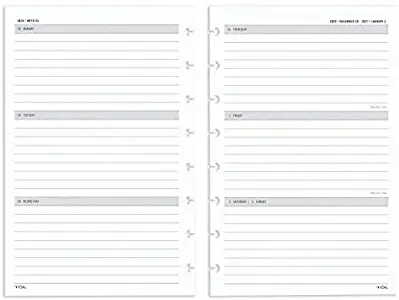 TUL Discbound Weekly/Monthly Refill Pages, Junior Size, 5-1/2" x 8-1/2", January to December 2021, TULJRFILR-WM-RY